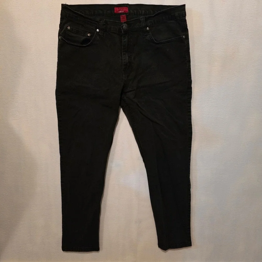 Alfani Jeans Mens 34x30 Black Slim Straight Stretch Denim Casual Pants